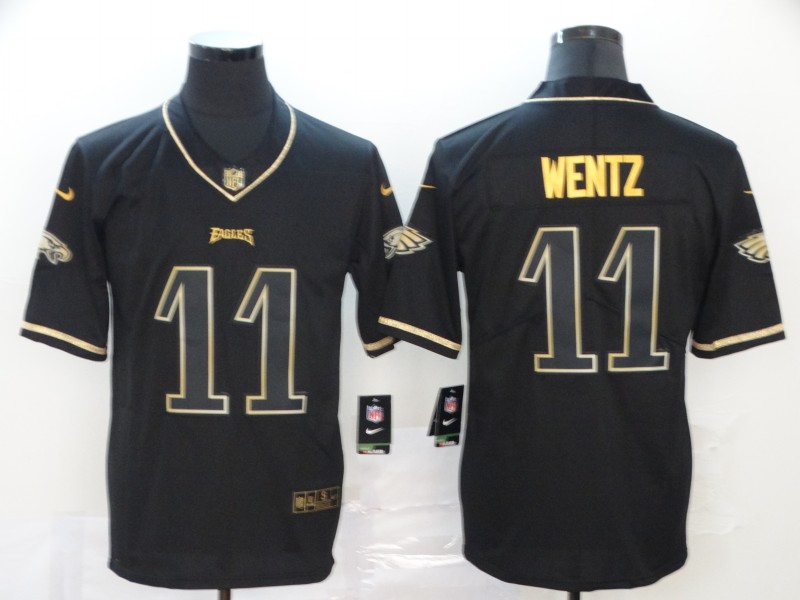 Nike Eagles 11 Carson Wentz Black Gold Throwback Vapor Untouchable Limited Jersey Nike Eagles 11 Carson Wentz Black Gold Throwback Vapor Untouchable Limited Jersey