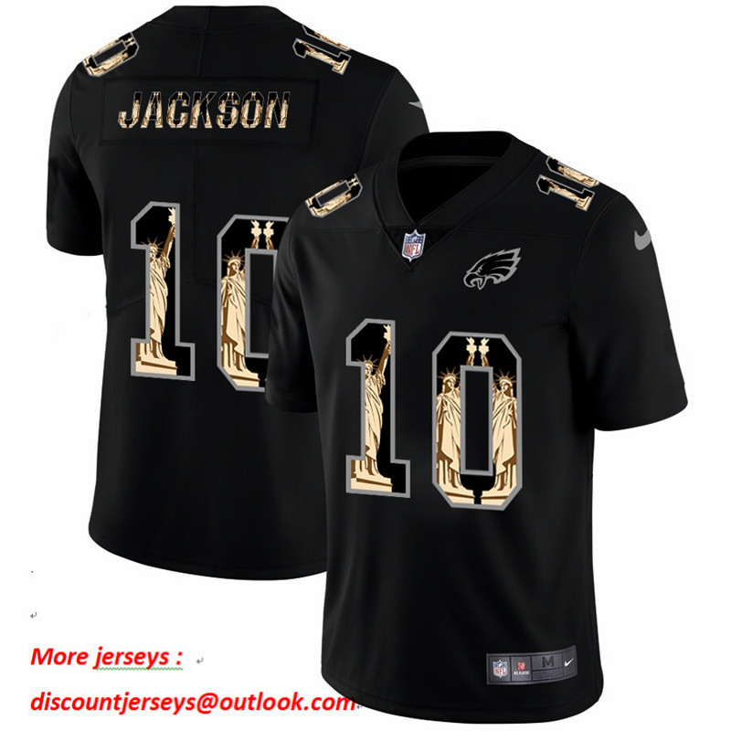 Nike Eagles 10 DeSean Jackson Black Statue Of Liberty Limited Jersey