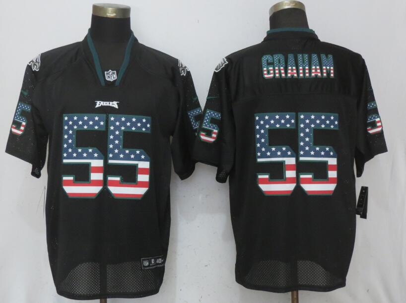 Nike Eagles #55 Brandon Graham Black USA Flag Elite Jersey Nike Eagles #55 Brandon Graham Black USA Flag Elite Jersey