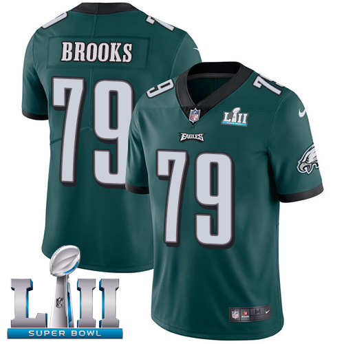 Nike Eagles #79 Brandon Brooks Midnight Green Team Color Super Bowl LII Men's Stitched NFL Vapor Untouchable Limited Jersey Nike Eagles #79 Brandon Brooks Midnight Green Team Color Super Bowl LII Men's Stitched NFL Vapor Untouchable Limited Jersey