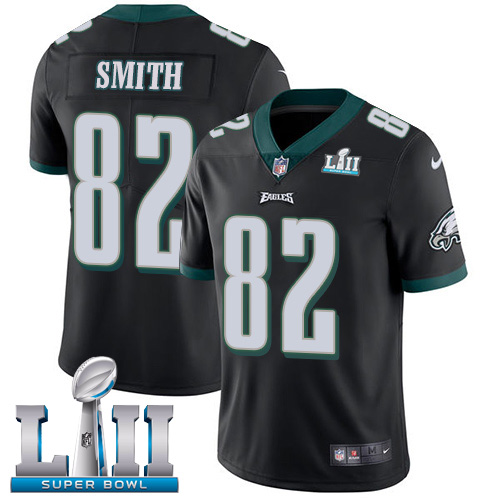 Nike Eagles #82 Torrey Smith Black Alternate Super Bowl LII Men's Stitched NFL Vapor Untouchable Limited Jersey Nike Eagles #82 Torrey Smith Black Alternate Super Bowl LII Men's Stitched NFL Vapor Untouchable Limited Jersey