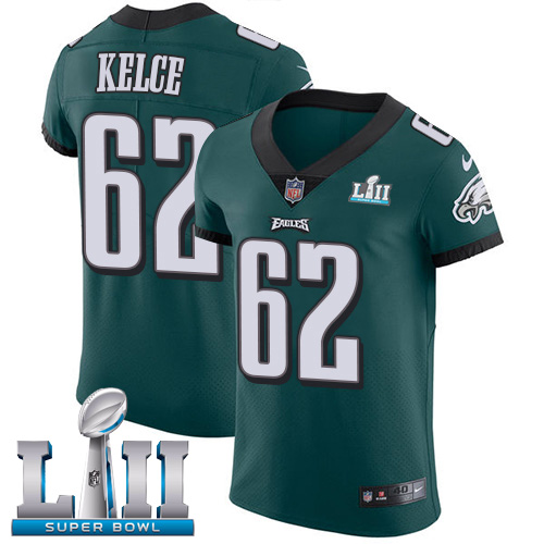 Nike Eagles #62 Jason Kelce Midnight Green Team Color Super Bowl LII Men's Stitched NFL Vapor Untouchable Elite Jersey Nike Eagles #62 Jason Kelce Midnight Green Team Color Super Bowl LII Men's Stitched NFL Vapor Untouchable Elite Jersey