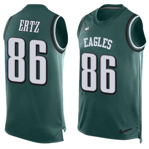 Men's Eagles #86 Zach Ertz Midnight Green Hot Pressing Player Name & Number Nike NFL Tank Top Jersey