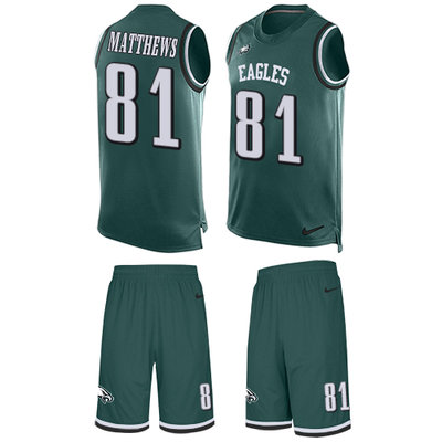 Nike Eagles #81 Jordan Matthews Midnight Green Team Color Men's Stitched NFL Limited Tank Top Suit Jersey Nike Eagles #81 Jordan Matthews Midnight Green Team Color Men's Stitched NFL Limited Tank Top Suit Jersey