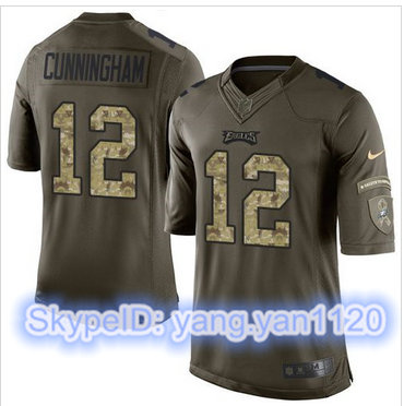 Nike Philadelphia Eagles #12 Randall Cunningham Green Men's Stitched NFL Limited Salute to Service Jersey Nike Philadelphia Eagles #12 Randall Cunningham Green Men's Stitched NFL Limited Salute to Service Jersey