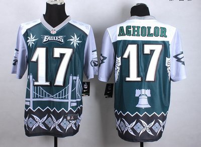 New Philadelphia Eagles #17 Nelson Agholor Midnight Green Men's Stitched NFL Elite Noble Fashion Jersey