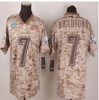 NEW Philadelphia Eagles #7 Sam Bradford Camo Men's Stitched NFL New Elite USMC Jersey