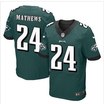 New Philadelphia Eagles #24 Ryan Mathews Midnight Green Team Color Men's Stitched Elite jersey