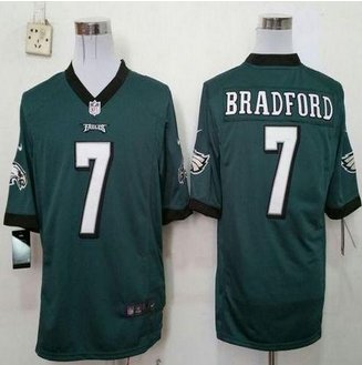 NEW Philadelphia Eagles #7 Sam Bradford Midnight Green Team Color Men's Stitched NFL Game jersey NEW Philadelphia Eagles #7 Sam Bradford Midnight Green Team Color Men's Stitched NFL Game jersey