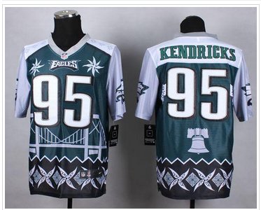 New Philadelphia Eagles #95 Mychal Kendricks Midnight Green NFL Elite Noble Fashion Jersey New Philadelphia Eagles #95 Mychal Kendricks Midnight Green NFL Elite Noble Fashion Jersey