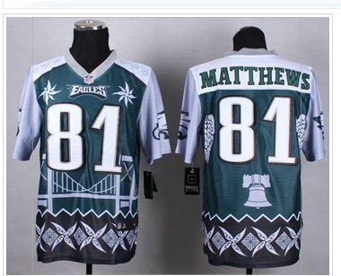 New Philadelphia Eagles #81 Jordan Matthews Midnight Green NFL Elite Noble Fashion Jersey
