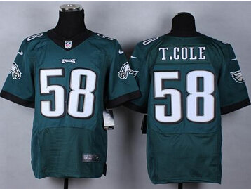 NEW Philadelphia Eagles #58 Trent Cole Midnight Green Team Color NFL New Elite Jersey