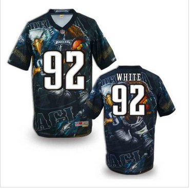 Philadelphia Eagles #92 WHITE Men's Stitched NFL Elite Fanatical Version Jersey (1)