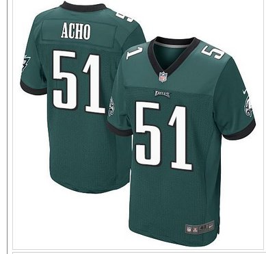 NEW Philadelphia Eagles #51 Emmanuel Acho Midnight Green Team Color NFL Elite Jersey