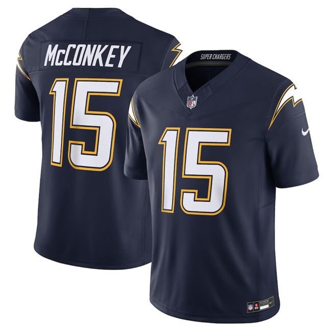 Men's Los Angeles Chargers #15 Ladd McConkey Navy 2025 F.U.S.E. Alternate Vapor Limited Stitched Football Jersey Men's Los Angeles Chargers #15 Ladd McConkey Navy 2025 F.U.S.E. Alternate Vapor Limited Stitched Football Jersey