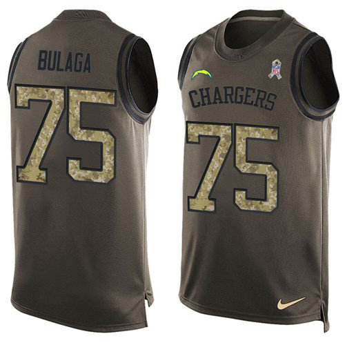 Nike Chargers #75 Bryan Bulaga Green Men's Stitched NFL Limited Salute To Service Tank Top Jersey Nike Chargers #75 Bryan Bulaga Green Men's Stitched NFL Limited Salute To Service Tank Top Jersey