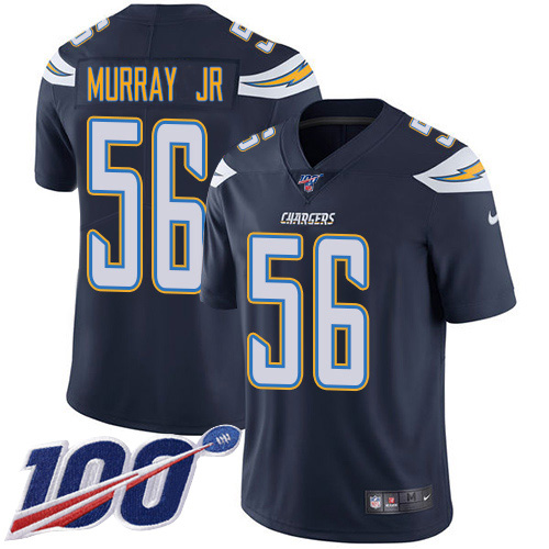 Nike Chargers #56 Kenneth Murray Jr Navy Blue Team Color Men's Stitched NFL 100th Season Vapor Untouchable Limited Jersey Nike Chargers #56 Kenneth Murray Jr Navy Blue Team Color Men's Stitched NFL 100th Season Vapor Untouchable Limited Jersey