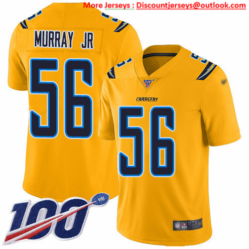 Nike Chargers #56 Kenneth Murray Jr Gold Men's Stitched NFL Limited Inverted Legend 100th Season Jersey Nike Chargers #56 Kenneth Murray Jr Gold Men's Stitched NFL Limited Inverted Legend 100th Season Jersey