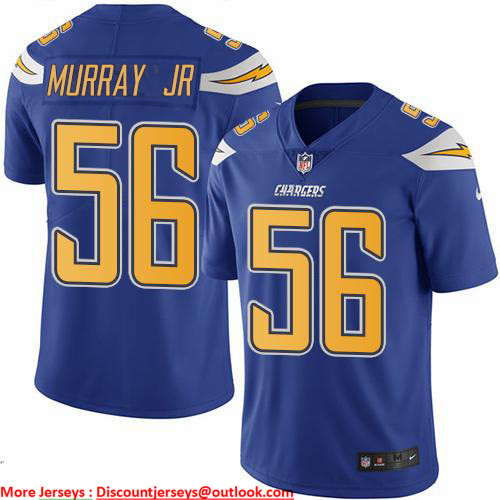 Nike Chargers #56 Kenneth Murray Jr Electric Blue Men's Stitched NFL Limited Rush Jersey