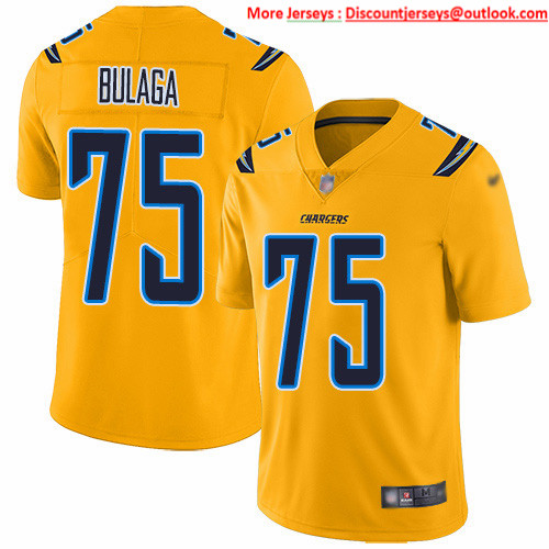 Nike Chargers #75 Bryan Bulaga Gold Men's Stitched NFL Limited Inverted Legend Jersey