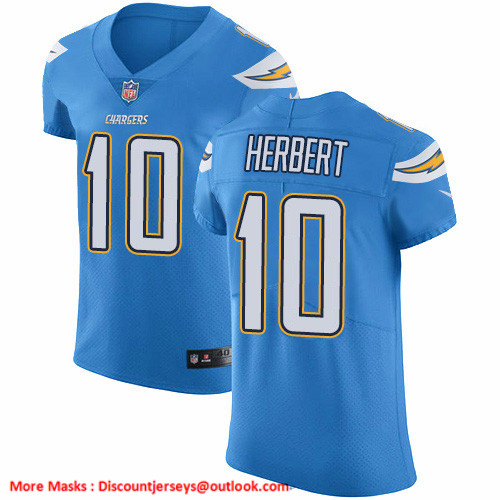 Nike Chargers #10 Justin Herbert Electric Blue Alternate Men's Stitched NFL New Elite Jersey