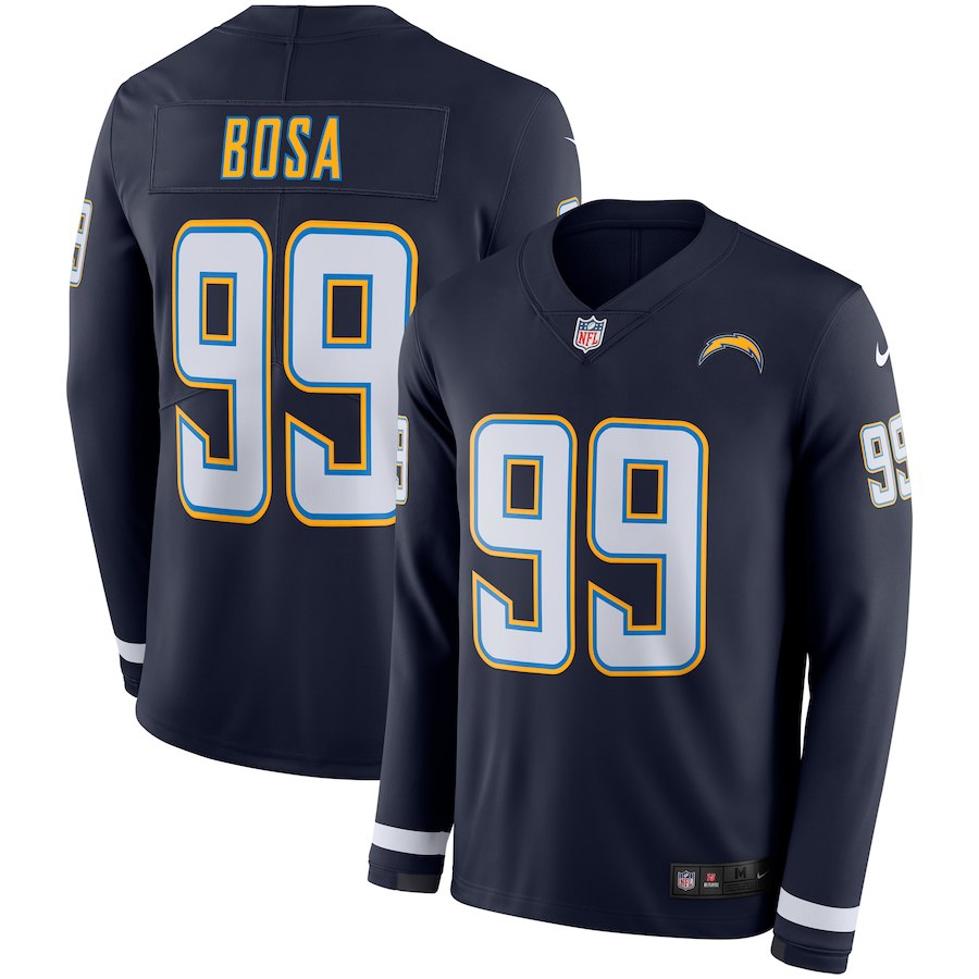 Men's Chargers #99 Joey Bosa Navy Blue Team Color Men's Stitched NFL Limited Therma Long Sleeve Jersey Men's Chargers #99 Joey Bosa Navy Blue Team Color Men's Stitched NFL Limited Therma Long Sleeve Jersey