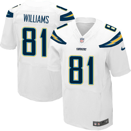 Nike Chargers #81 Mike Williams White Men's Stitched NFL New Elite Jersey Nike Chargers #81 Mike Williams White Men's Stitched NFL New Elite Jersey