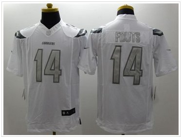 New San Diego Chrgers #14 Dan Fouts White Men's Stitched NFL Limited Platinum Jersey