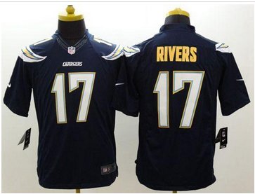 NEW San Diego Chargers #17 Philip Rivers Navy Blue Team Color NFL Limited Jersey