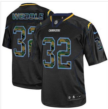 NEW San Diego Chargers #32 Eric Weddle Black NFL Elite Camo Fashion Jersey