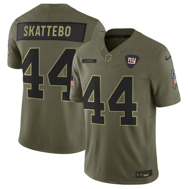 Men's New York Giants #44 Cam Skattebo Olive 2025 F.U.S.E. Salute to Service Limited Stitched Football Jersey