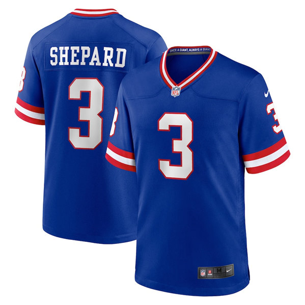 Men's New York Giants #3 Sterling Shepard Royal Classic Retired Player Stitched Game Jersey Men's New York Giants #3 Sterling Shepard Royal Classic Retired Player Stitched Game Jersey