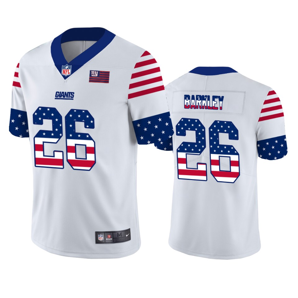 Nike Giants 26 Saquon Barkley White USA Flag Fashion Limited Jersey Nike Giants 26 Saquon Barkley White USA Flag Fashion Limited Jersey