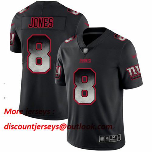 Giants #8 Daniel Jones Black Men's Stitched Football Vapor Untouchable Limited Smoke Fashion Jersey