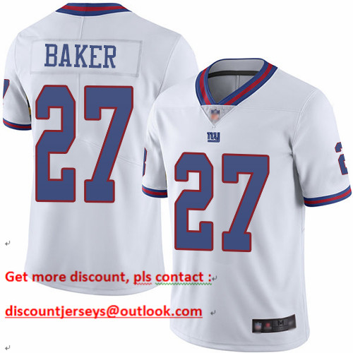 Giants #27 Deandre Baker White Men's Stitched Football Limited Rush Jersey