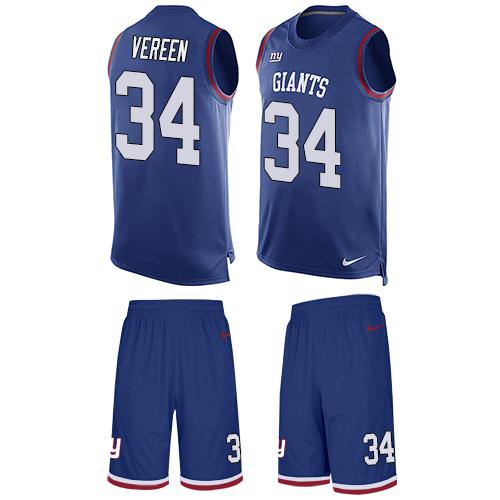 Nike Giants #34 Shane Vereen Royal Blue Team Color Men's Stitched NFL Limited Tank Top Suit Jersey Nike Giants #34 Shane Vereen Royal Blue Team Color Men's Stitched NFL Limited Tank Top Suit Jersey