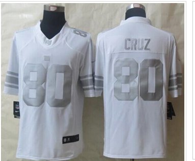 NEW New York Giants #80 Victor Cruz White NFL Limited Platinum Jersey NEW New York Giants #80 Victor Cruz White NFL Limited Platinum Jersey