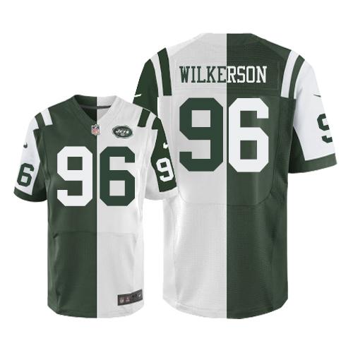 Nike Jets #96 Muhammad Wilkerson Green White Men's Stitched NFL Elite Split Jersey Nike Jets #96 Muhammad Wilkerson Green White Men's Stitched NFL Elite Split Jersey