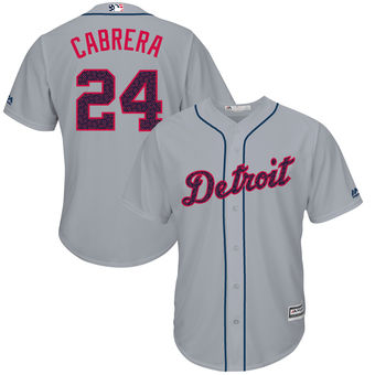 Detroit Tigers Miguel Cabrera Majestic Fashion Stars & Stripes Cool Base Player Jersey - Gray Detroit Tigers Miguel Cabrera Majestic Fashion Stars & Stripes Cool Base Player Jersey - Gray