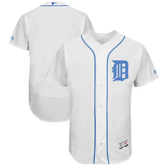 Men's Detroit Tigers Majestic White Father's Day FlexBase Team Jersey Men's Detroit Tigers Majestic White Father's Day FlexBase Team Jersey