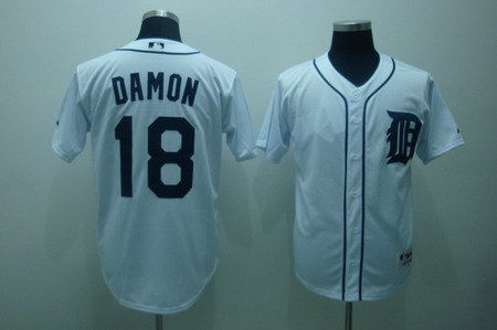 Detroit Tigers 18 Johnny Damon White Jersey Detroit Tigers 18 Johnny Damon White Jersey