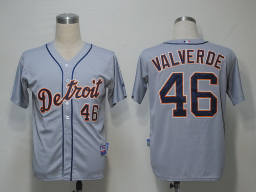 Detroit Tigers 46 Valverde Jerseys Grey Detroit Tigers 46 Valverde Jerseys Grey