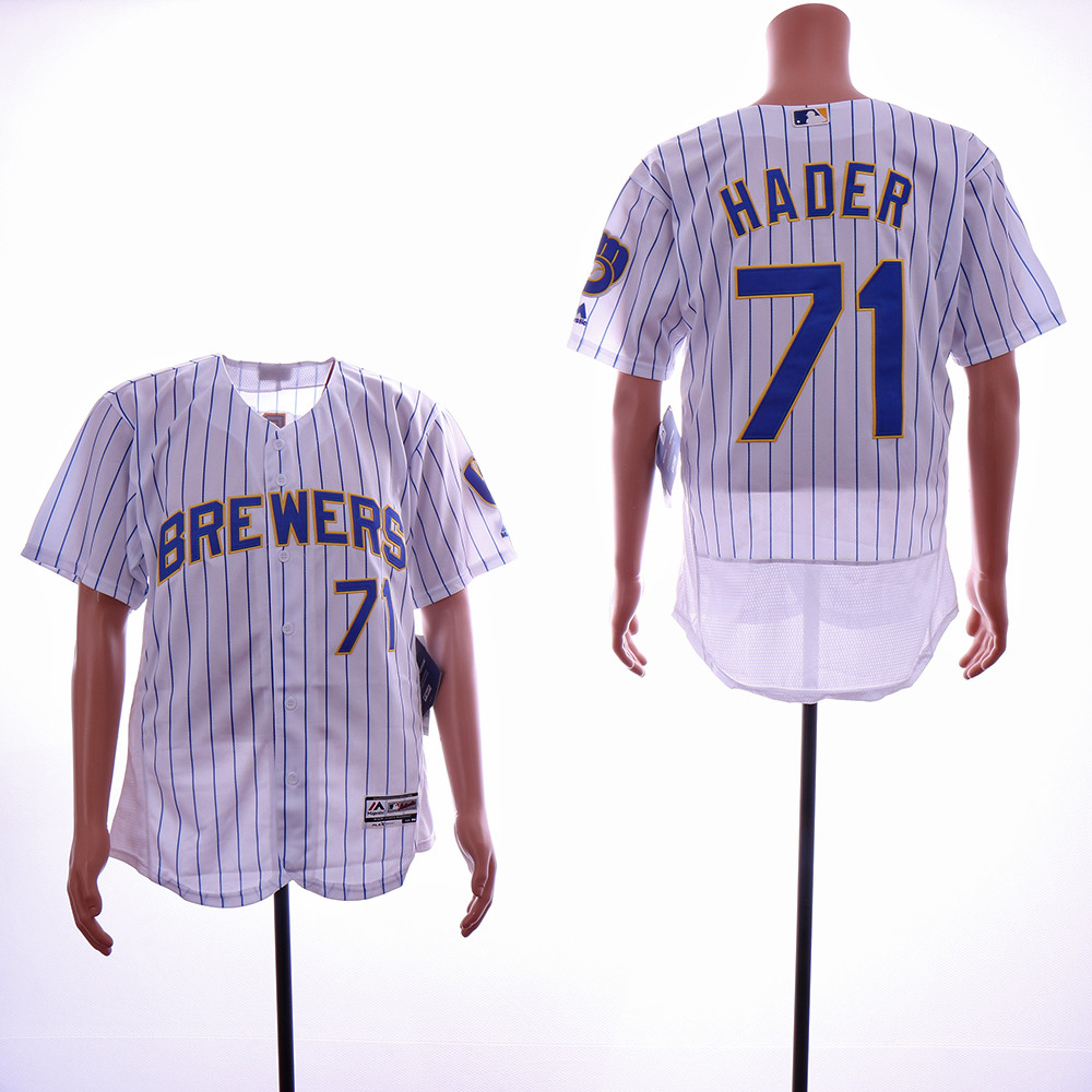 Brewers #71 Josh Hader White Flexbase Jersey Brewers #71 Josh Hader White Flexbase Jersey