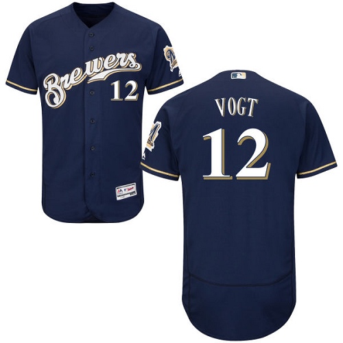 Brewers #12 Stephen Vogt Navy Blue Flexbase Authentic Collection Stitched MLB Jersey Brewers #12 Stephen Vogt Navy Blue Flexbase Authentic Collection Stitched MLB Jersey