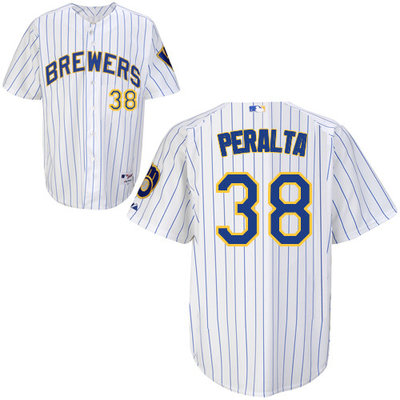 Milwaukee Brewers #38astuto Peralta Authentic Personalized Alternate Home White Jersey Milwaukee Brewers #38astuto Peralta Authentic Personalized Alternate Home White Jersey