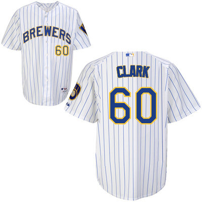 Milwaukee Brewers #60Matt CLARK Authentic Personalized Alternate Home White Jersey Milwaukee Brewers #60Matt CLARK Authentic Personalized Alternate Home White Jersey