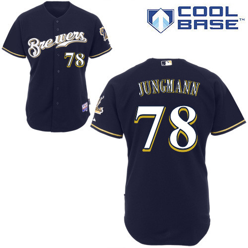 Milwaukee Brewers #78Taylor Jungmann Authentic Personalized Alternate Blue Jersey Milwaukee Brewers #78Taylor Jungmann Authentic Personalized Alternate Blue Jersey