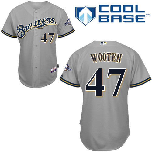 Milwaukee Brewers #47 Wooteh Authentic Personalized Road Gray Jersey Milwaukee Brewers #47 Wooteh Authentic Personalized Road Gray Jersey