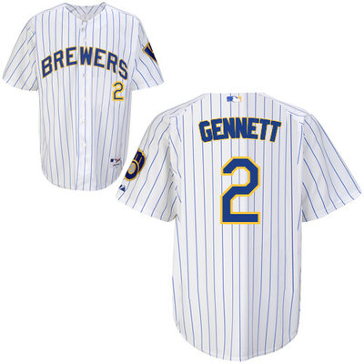 Milwaukee Brewers #2Scooter Gennett Authentic Personalized Alternate Home White Jersey Milwaukee Brewers #2Scooter Gennett Authentic Personalized Alternate Home White Jersey