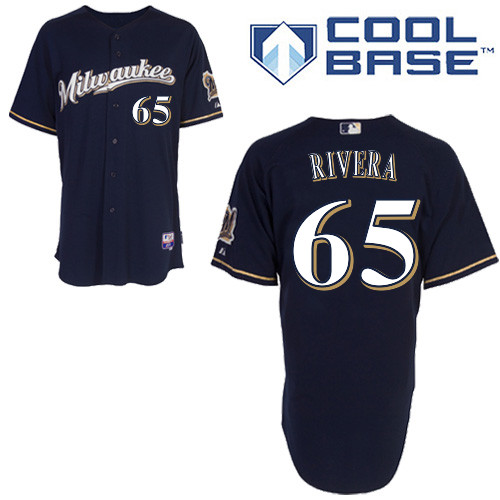 Milwaukee #65Yadiel Rivera Brewers Authentic Personalized Alternate Road Blue Jersey